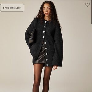 J. Crew Relaxed milano-stitch cardigan sweater- Grey, XXS